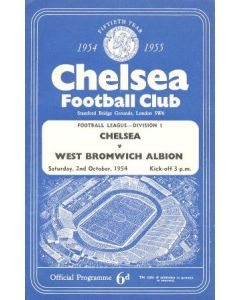 Chelsea v West Bromwich Albion official programme 02/10/1954 Football League