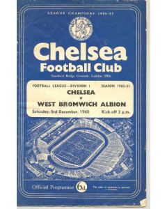 Chelsea v West Bromwich Albion official programme 03/12/1960