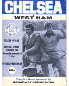 Chelsea v West Ham United official programme 14/11/1979