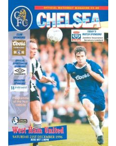 Chelsea v West Ham United official programme 21/12/1996 Carling Premiership
