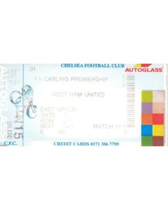 Chelsea v West Ham United ticket of an unknown season Premier League
