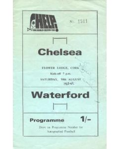 Waterford vChelsea official programme 10/08/1968