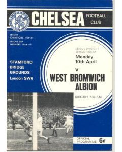 Chelsea v West Bromwich Albion official programme 10/04/1967 Football League