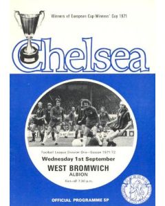 Chelsea v West Bromwich Albion official programme 01/09/1971 Football League