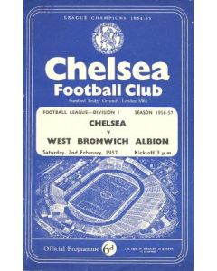 Chelsea v West Bromwich Albion official programme 02/02/1957