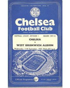 Chelsea v West Bromwich Albion official programme 11/09/1957