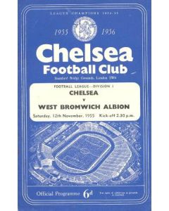 Chelsea v West Bromwich Albion official programme 12/11/1955