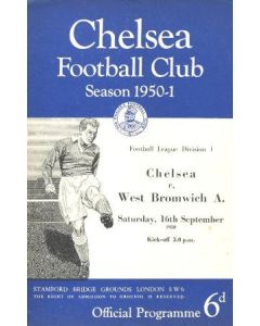 Chelsea v West Bromwich official programme 16/09/1950
