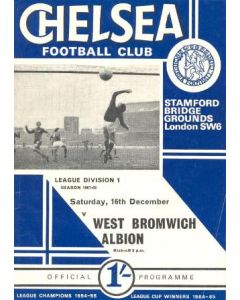 Chelsea v West Bromwich Albion official programme 16/12/1967