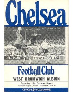 Chelsea v West Bromwich Albion official programme 18/10/1969 Football League