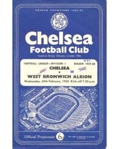 Chelsea v West Bromwich Albion official programme 24/02/1960