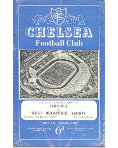 Chelsea v West Bromwich Albion official programme 31/01/1953