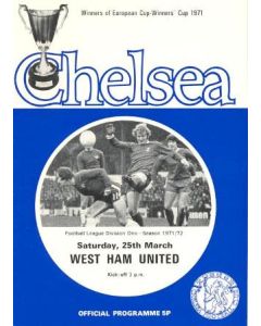 Chelsea v West Ham United official programme 25/03/1972