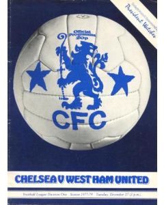 Chelsea v West Ham United official programme 27/12/1977