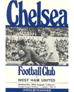 Chelsea v West Ham United official programme 20/08/1969 Football League