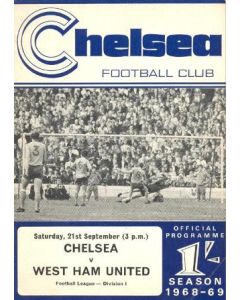 Chelsea v West Ham United official programme 21/09/1968