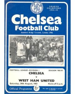 Chelsea v West Ham United official programme 24/08/1963