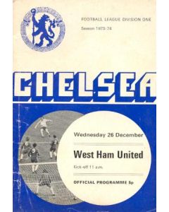 Chelsea v West Ham United official programme 26/12/1973