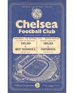 Chelsea v West Thurrock andChelsea v Portsmouth official programme 17/10/1959