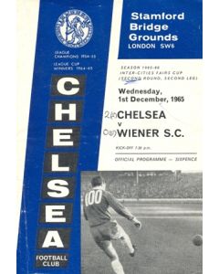 Chelsea v Wiener, Vienna, Austria official programme 01/12/1965