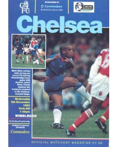 Chelsea v Wimbledon official programme 08/12/1993