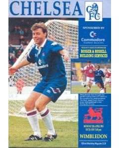 Chelsea v Wimbledon official programme 12/04/1993 F.A. Premier League