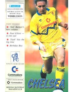 Chelsea v Wimbledon official programme 17/08/1991