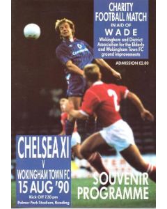 wokingham town v chelsea football programme 1990