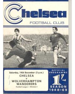 Chelsea v Wolverhampton Wanderers official programme 14/12/1968