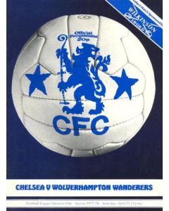 Chelsea v Woverhampton Wanderers official programme 22/04/1978