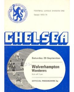 Chelsea v Wolverhampton Wanderers official programme 29/09/1973