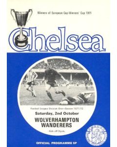 Chelsea v Wolverhampton Wanderers official programme 02/10/1971 Football League