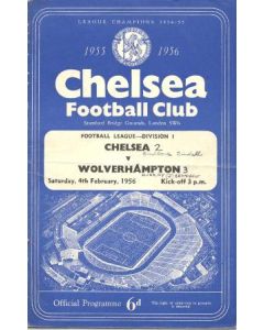 Chelsea v Wolverhampton official programme 04/02/1956