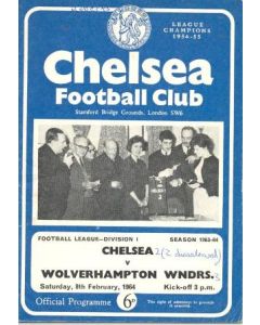 Chelsea v Wolverhampton Wanderers official programme 08/02/1964