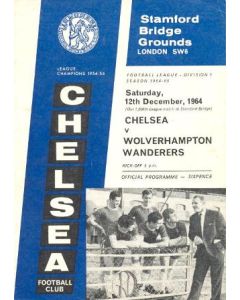 Chelsea v Wolverhampton Wanderers official programme 12/12/1964