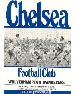 Chelsea v Wolverhampton Wanderers official programme 13/09/1969 Football League
