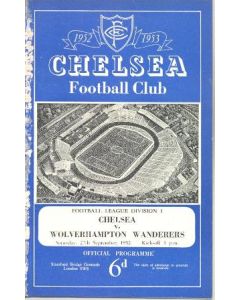 Chelsea v Wolverhampton Wanderers official programme 27/09/1952