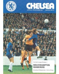 Chelsea v Wolverhampton Wanderers official programme 28/09/1974