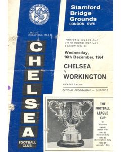 Chelsea v Workington official programme 16/12/1964 very rare!