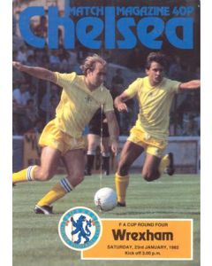 Chelsea v Wrexham official programme 23/01/1982 F.A. Cup