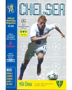 Chelsea v Zilina official programme 26/08/2003