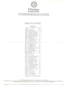 Chelsea Fixtures 1980-1981
