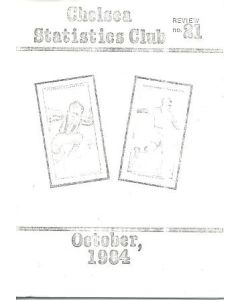 Chelsea Statistics Club Review No:21 of October 1984