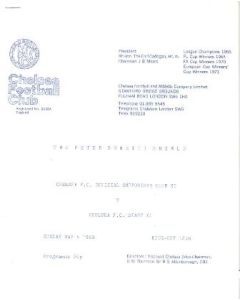 Chelsea Official Supporters Club XI v Chelsea Staff XI official programme 04/05/1980 The Peter Bonetti Shield