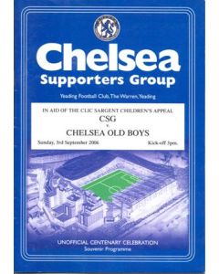 Chelsea Supporters' Group vChelsea Old Boys official programme 03/09/2006 in aid of the CLIC Sargent Children's Appeal