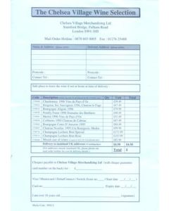 Chelsea leaflet - The Chelsea Village Wine Selection order form
