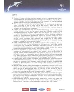 Chelsea v Besiktas media update 01/10/2003 Champions League