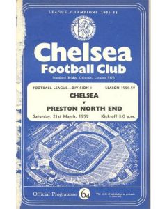 Chelsea v Preston North End official programme 21/03/1959, half price
