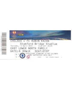 Chelsea v Rubin Kazan ticket 04/04/2013