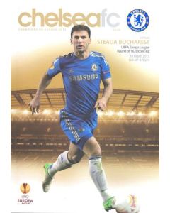Chelsea v Steaua Bucharest official programme 14/03/2013 Europa League